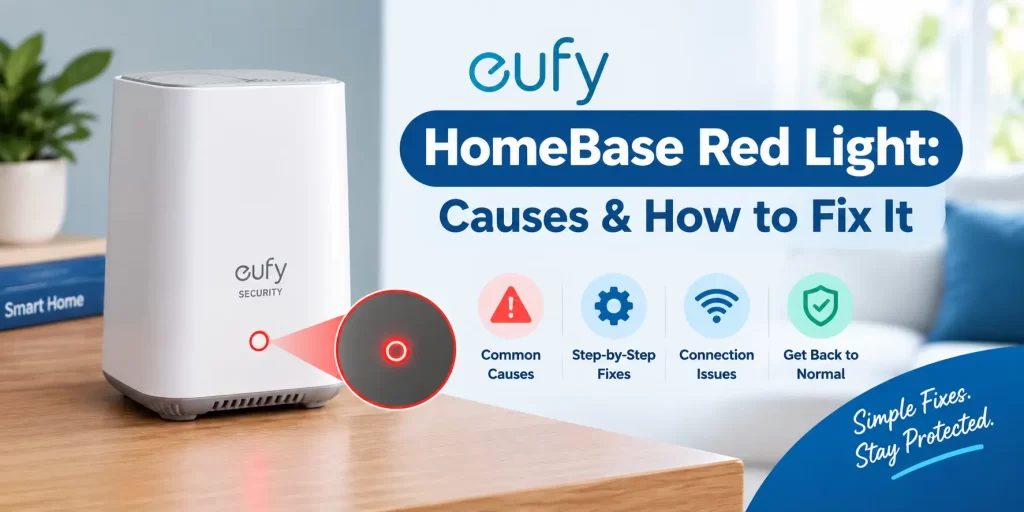 Eufy HomeBase red light causes and troubleshooting fixes
